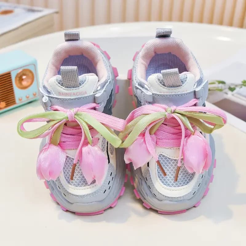 Boys Girls Breathable Running Trainers Children Stylish Athletic Sneakers Flexible Shock Absorbing Sole Outdoor Daily Footwear