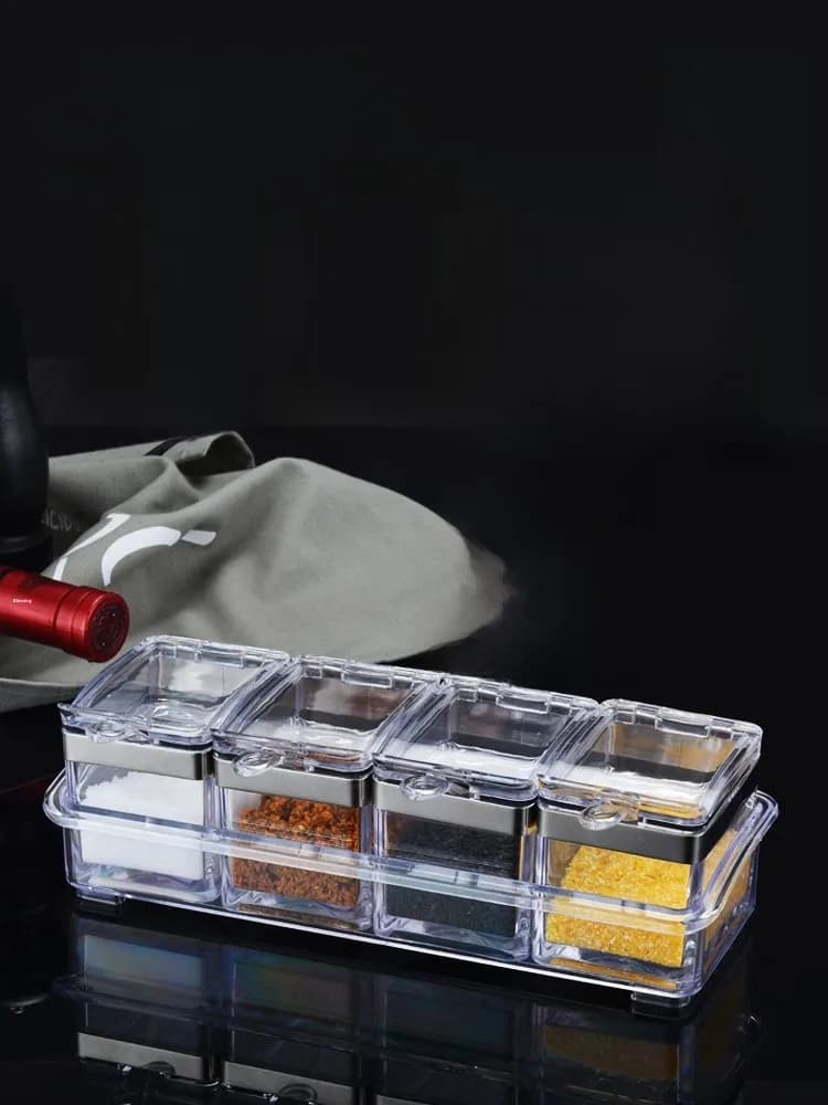 Set di Contenitori Multiuso per Spezie da Cucina, Barattoli per Sale e Zucchero, Uso Commerciale, Stile Non Europeo