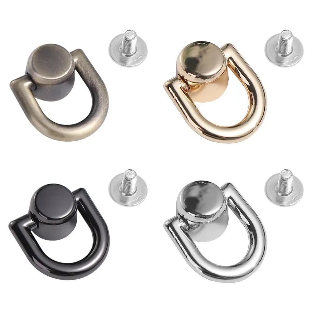 Durable Metal Bag Rivet Nail Buckle D Ring Tong Snap Metal Bag Rivet Nail Studs Button Hook Handbag Belt Purse