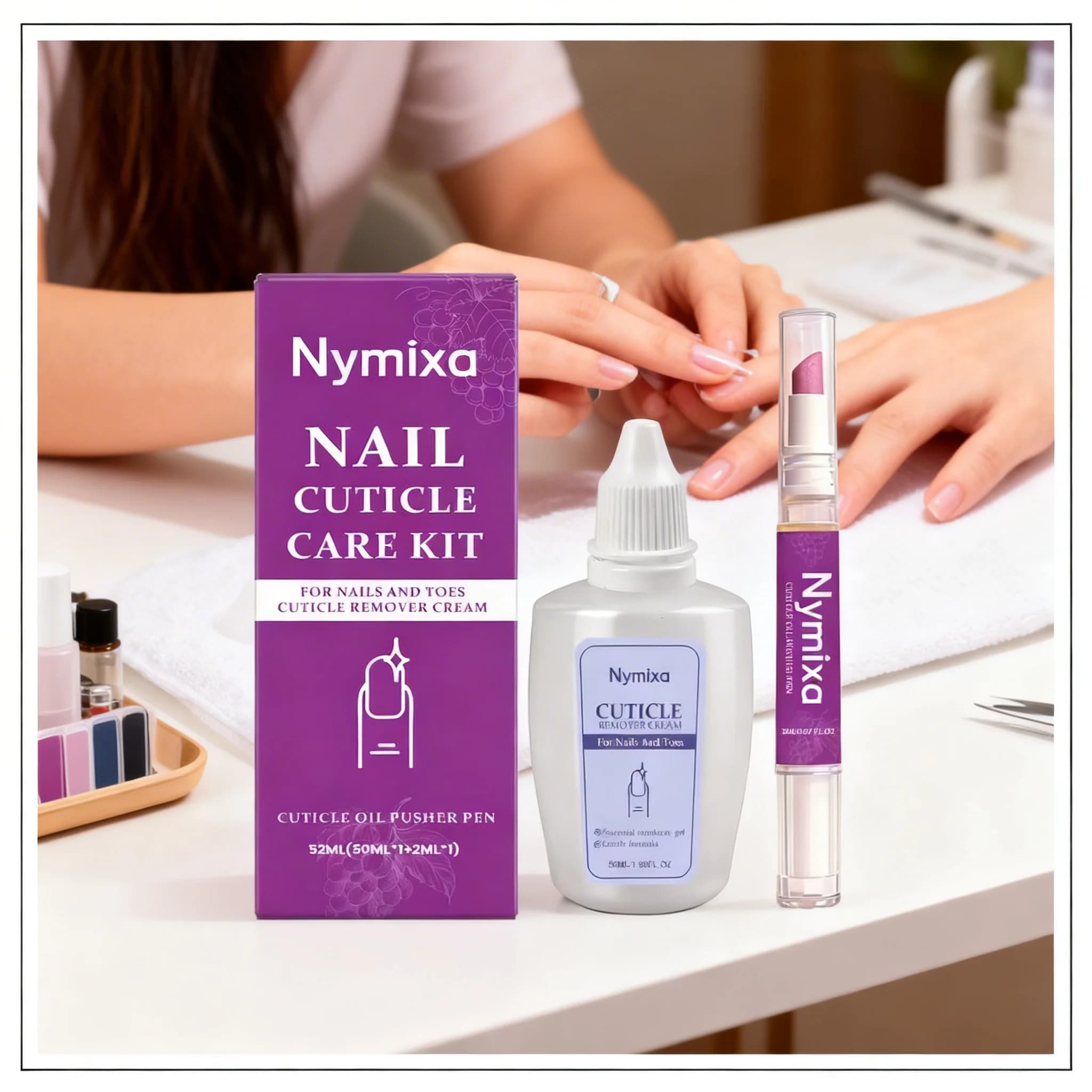 Kit per la Cura delle Cuticole delle Unghie, Olio Ammorbidente per Cuticole, Rimozione Gel e Cuticole Cresciute, Esfoliante per Unghie