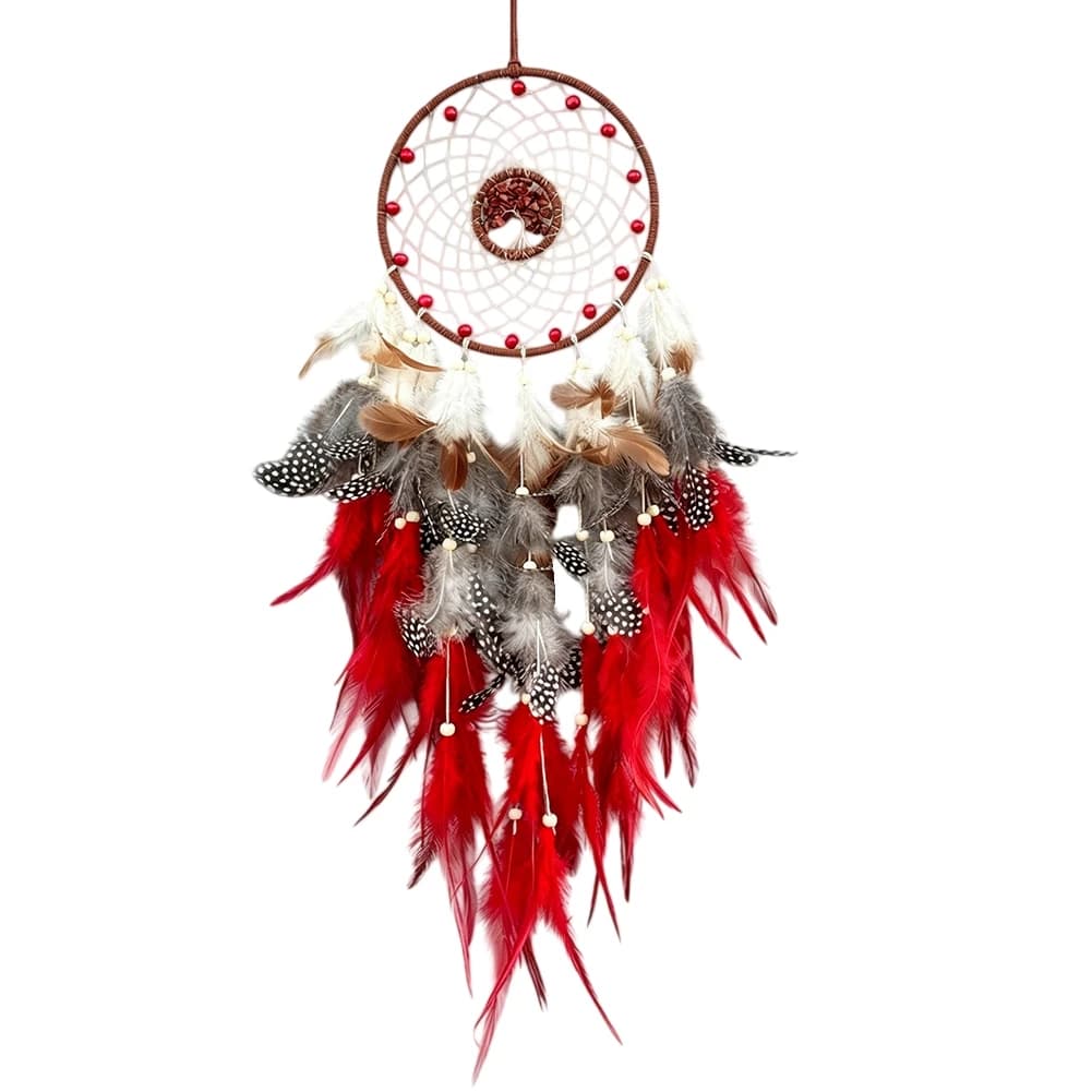 Decorative Hanging For Dream Catcher with Natural Feathers and For Crystal Detailing for Spiritual and Aesthetic Use