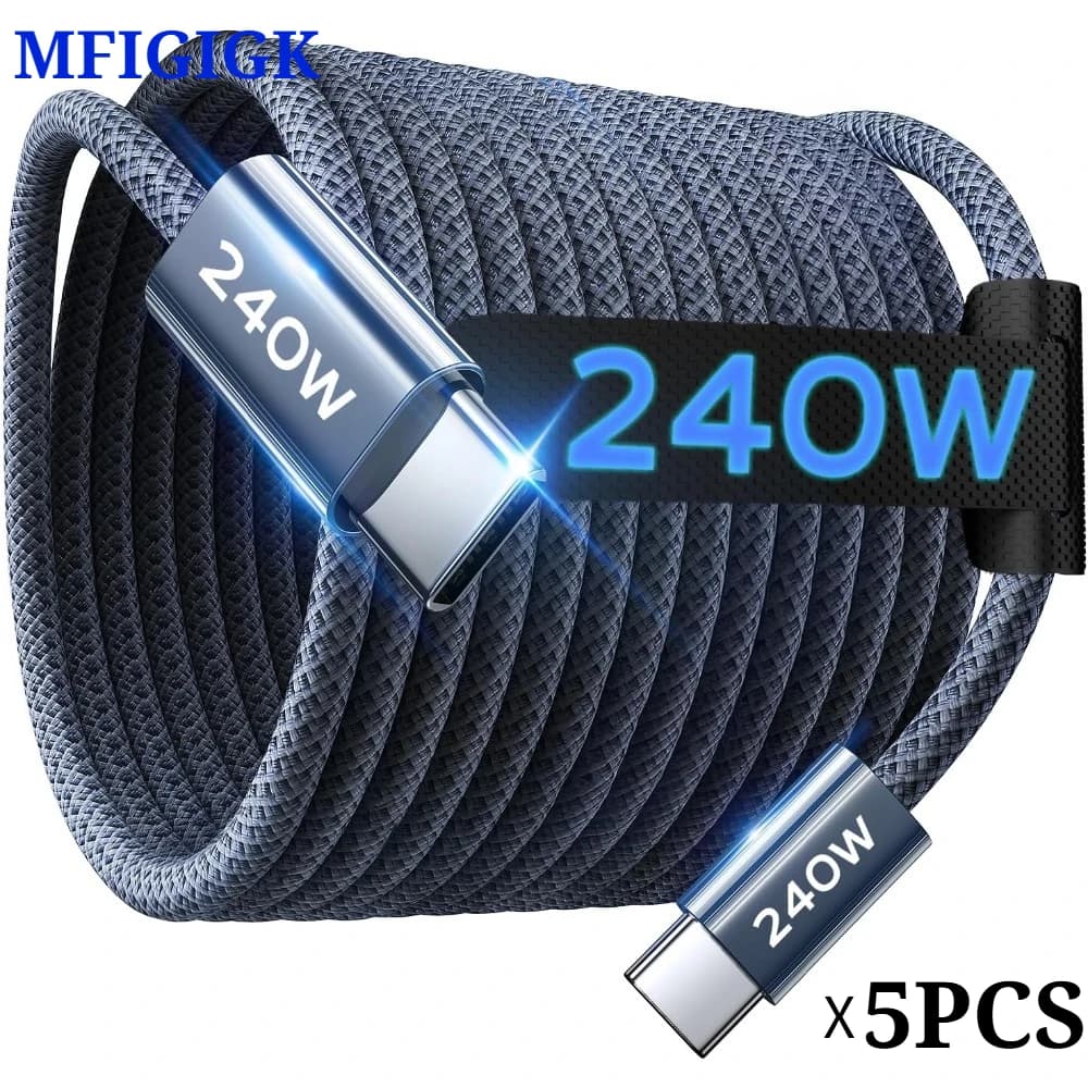 Multifunctional C-C Charging Cord Fast Charging Data Transfer Cable for Various Smart Devices