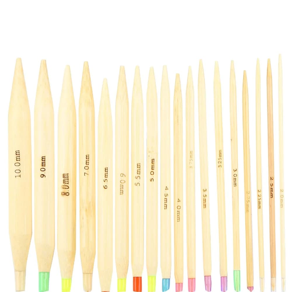 18pcs Colorful Plastic Tube Circular Knitting Needle Set Wood 2mm - 10mm Sizes Double Point Knitting Needles Knitting Tool Set