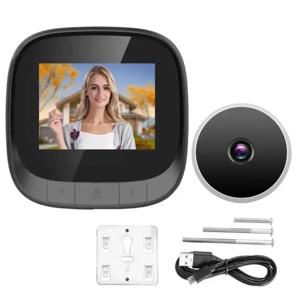 Spioncino elettronico intelligente da 2,4 pollici Telecamera spioncino per porta notturna a infrarossi Schermo LCD Telecamera per controllo accessi Numero di registrazione foto