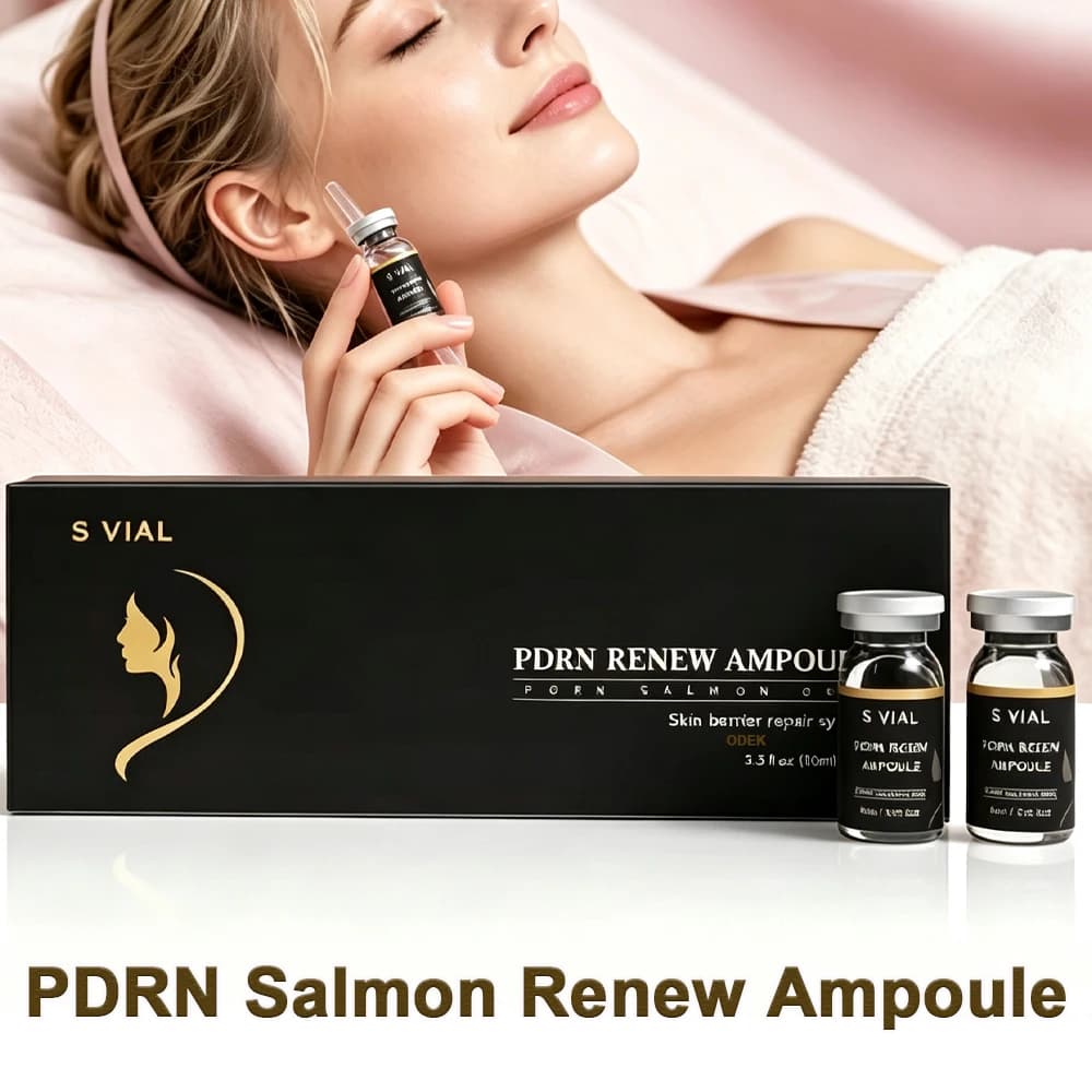 10ml*5Pcs Face Salmon PDRN Renew Skin Booster Barrier Repair Ampoule 0.25mm Microneedle Serum Hydrating Whitening SkinCare