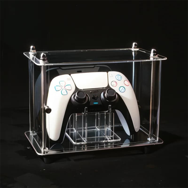 Scatola in acrilico Controller di gioco Display di stoccaggio Controller Copertura antipolvere per Switch Xbox PS5 Staffa per maniglia Accessori da gioco
