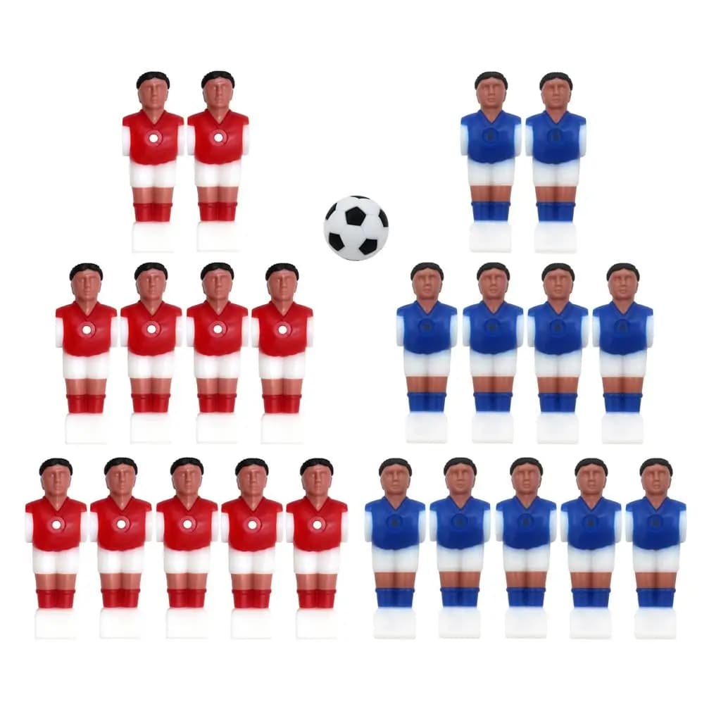 22x Giocatori da Calcio Balilla in Resina con Pallone, Accessori per Tavolo da Calcio, Mini Giocatori di Ricambio per Adulti e Bambini