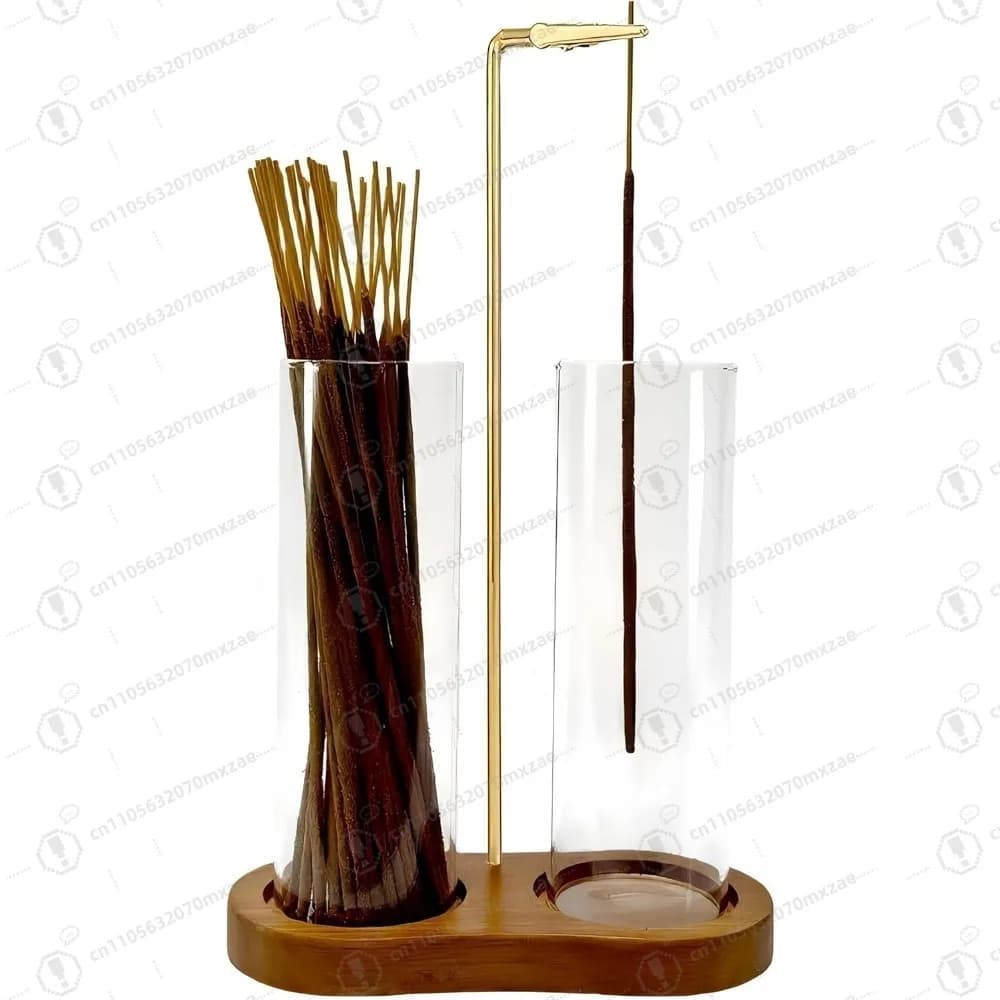 Portaincenso in vetro 2 in 1 definitivo con raccoglitore di cenere, contenitore per bastoncini, per meditazione, yoga, spa, decorazioni per la casa