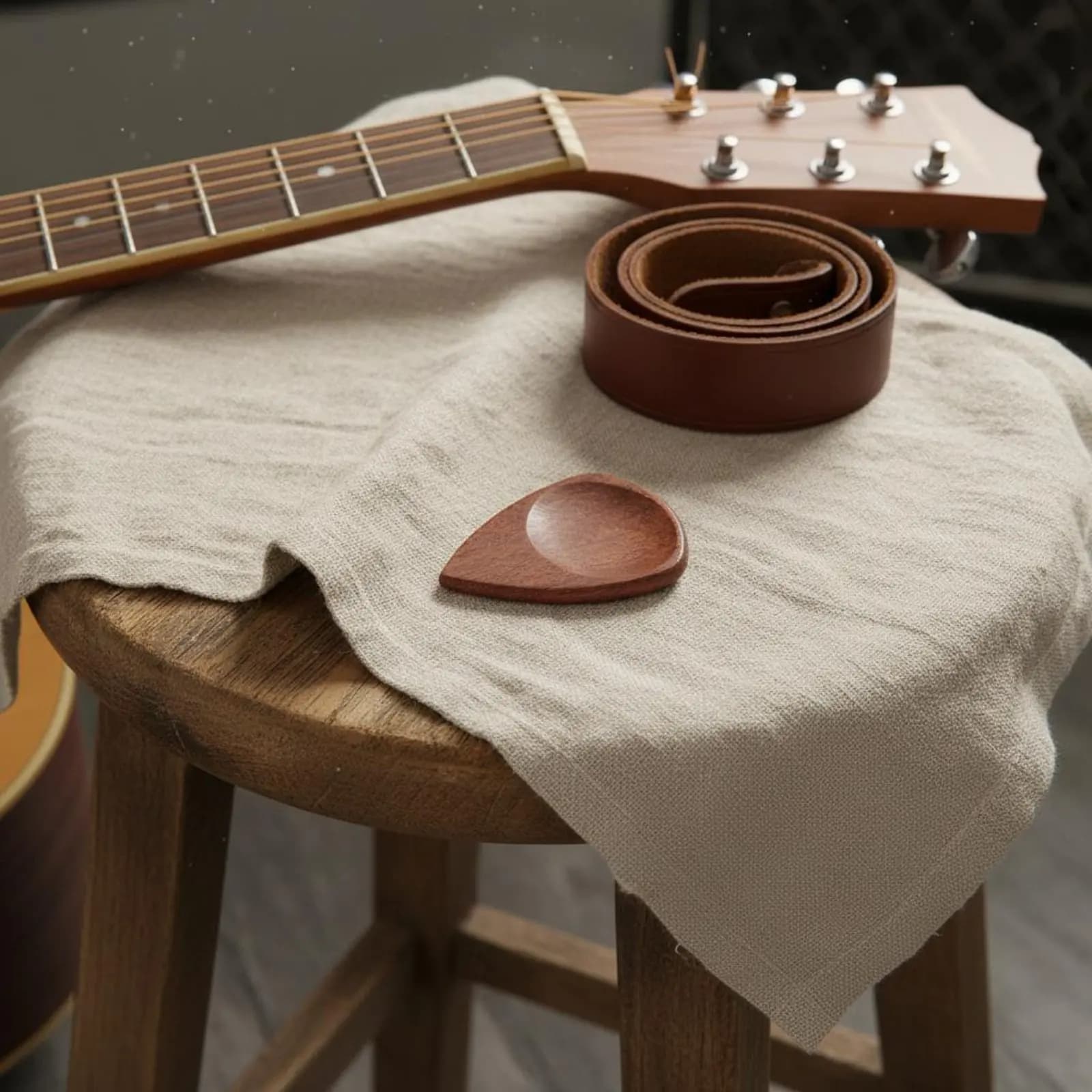 Contenitore per plettri in legno massello, design vintage, scatola porta plettri in legno fatta a mano, impugnatura ergonomica per chitarristi