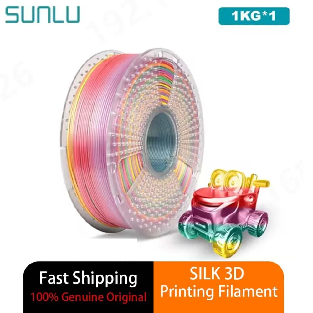 SUNLU Silk PLA Filament 1.75mm ±0.02mm 1KG Smooth Glossy Texture High Toughness Better Than PLA Plus for FDM 3D Printer