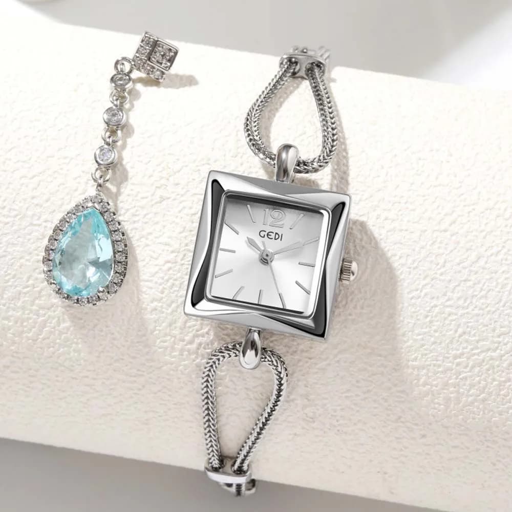 GEDI Wrist Watch for Women, Simple Design and Square, Waterproof, Ideal Gift