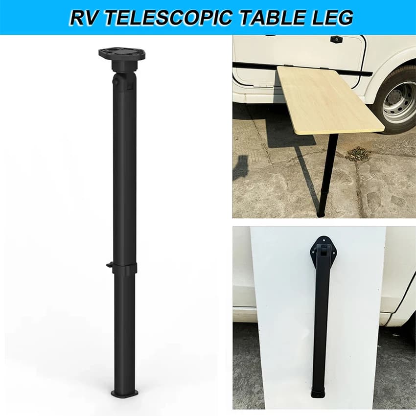54CM-93cm RV Telescopic Table Leg Detachable Folding Table Leg Height Adjustable Black Lifting Leg For Caravan Motorhome Camper