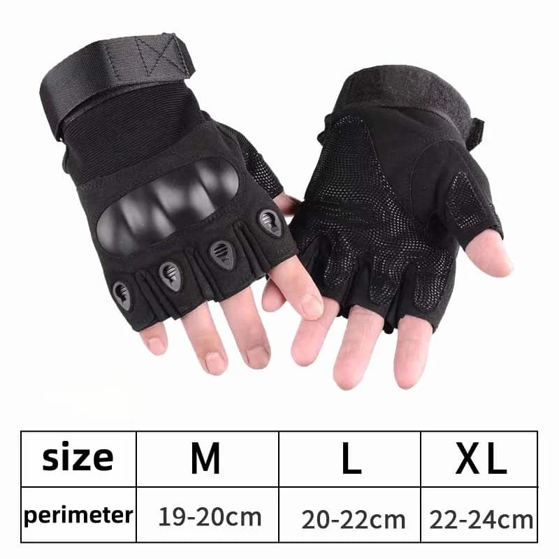 1Pair Half Finger Tactical Gloves Anti Slip Wear-Resistant For Men's Outdoor Cycling Sports Motorcycle Camping Climbing Fitness