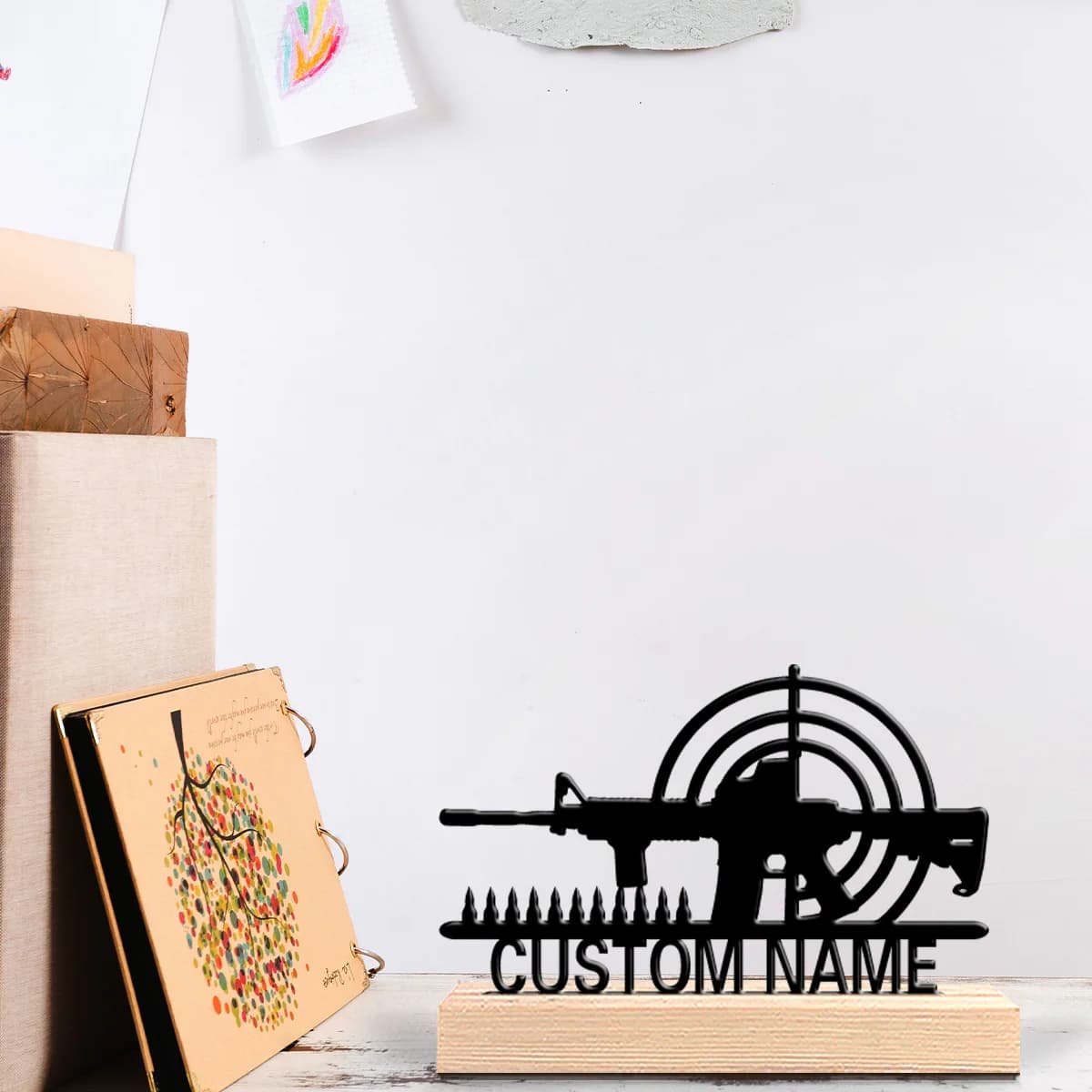 1 Pezzo Nuovo Design Personalizzato in Metallo con Base in Legno, Decorazione da Tavolo Adatta per Medici, Personale Medico, Scrivania