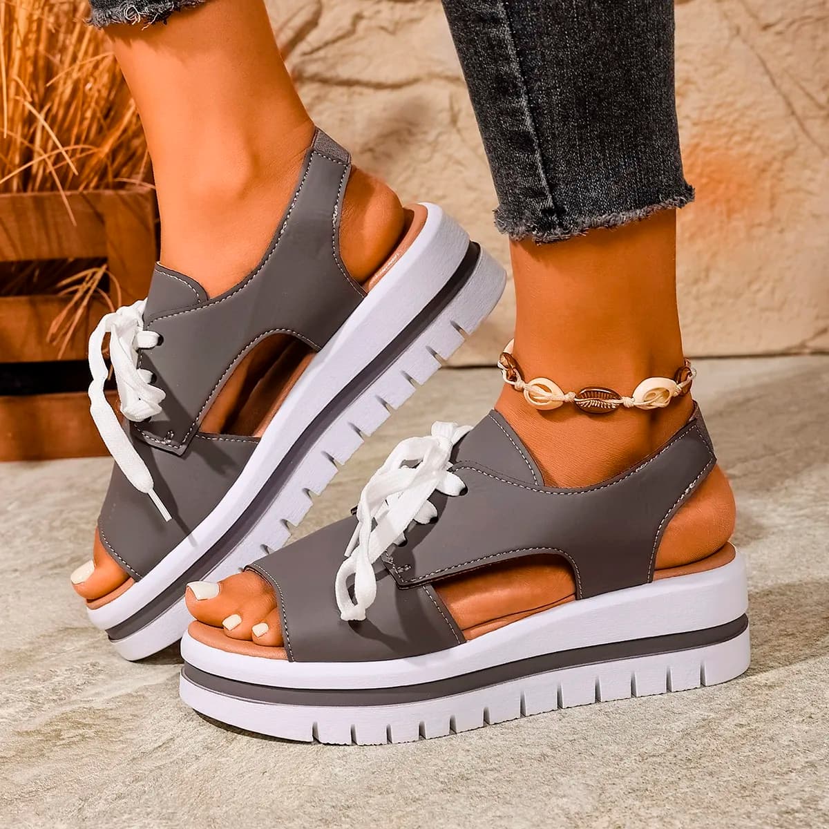 Scarpe comode con plateau open toe Sandali da donna nuovi Scarpe estive femminili 2025 Sandali classici di lusso sportivi traspiranti