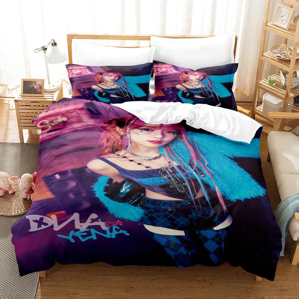 Choi Yena YENA Bedding Set 3PCS 3D Print Duvet Cover Pillowcase Kpop Solo Singer Single Queen King Size