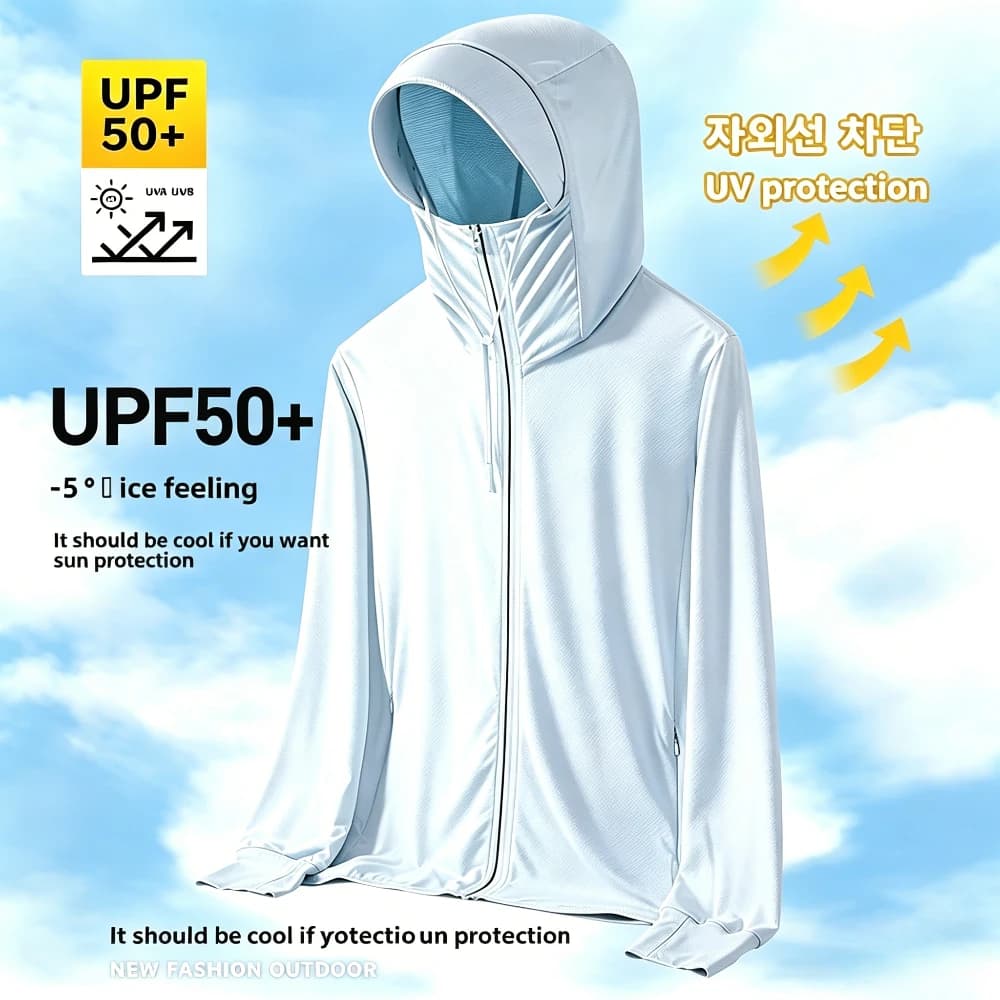 UPF50+ Men's Sun Protection Thin Mesh Quick Dry Breathable Hunting Cycling Running Sports Uv Protection Fishing Gear Sunscreen