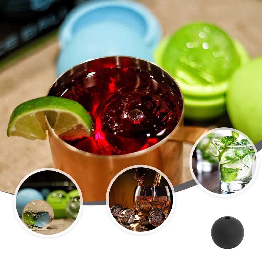 Stampo in Silicone per Sfere di Ghiaccio, 1 Pezzo, per Whisky, Bourbon, Bevande, Cocktail, Uso Domestico e in Cucina