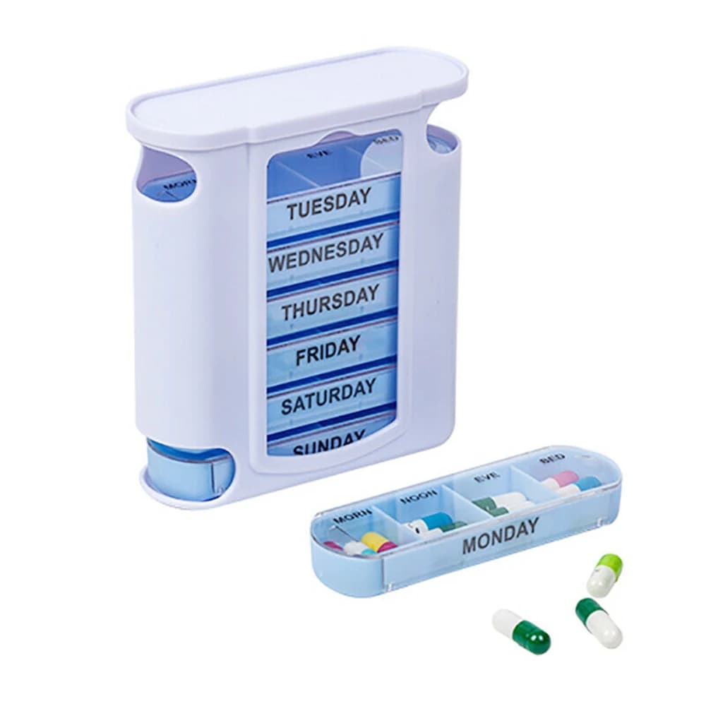 Portapillole Settimanale 7 Giorni, Organizzatore per Compresse, Contenitore per Medicinali, Scatola Porta Pillole, Kit Organizzatore per Farmaci