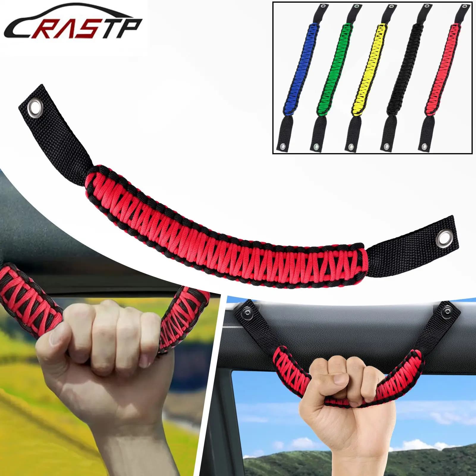 RASTP-Maniglia per tetto auto Maniglia per corda Maniglia in nylon 800D Hardware per Ford Bronco Antiscivolo Porta posteriore Braccioli superiori BAG107