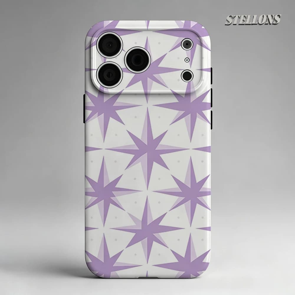Purple Star Tile Phone Case For Magnetic Phone Case for IPhone 17 16 15 14 13 Pro Max Plus Single Double-layer tough Case