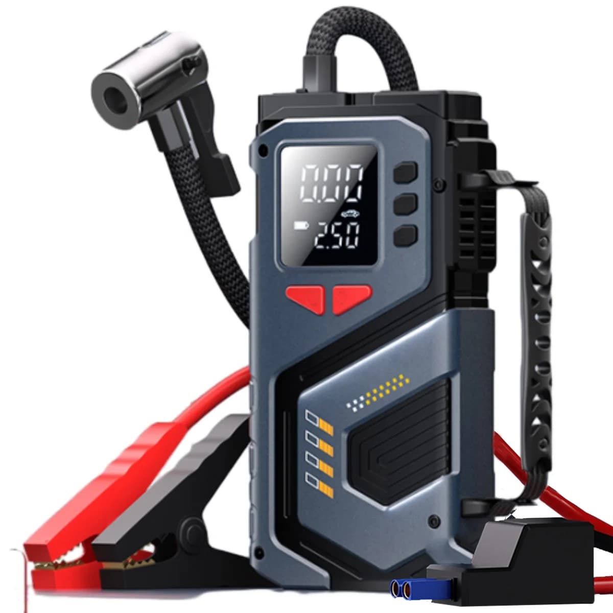 Potente compressore d'aria portatile da 6000 mAh 150 psi Avviatore di emergenza Pneumatico per auto gonfiato con pompa d'aria booster batteria