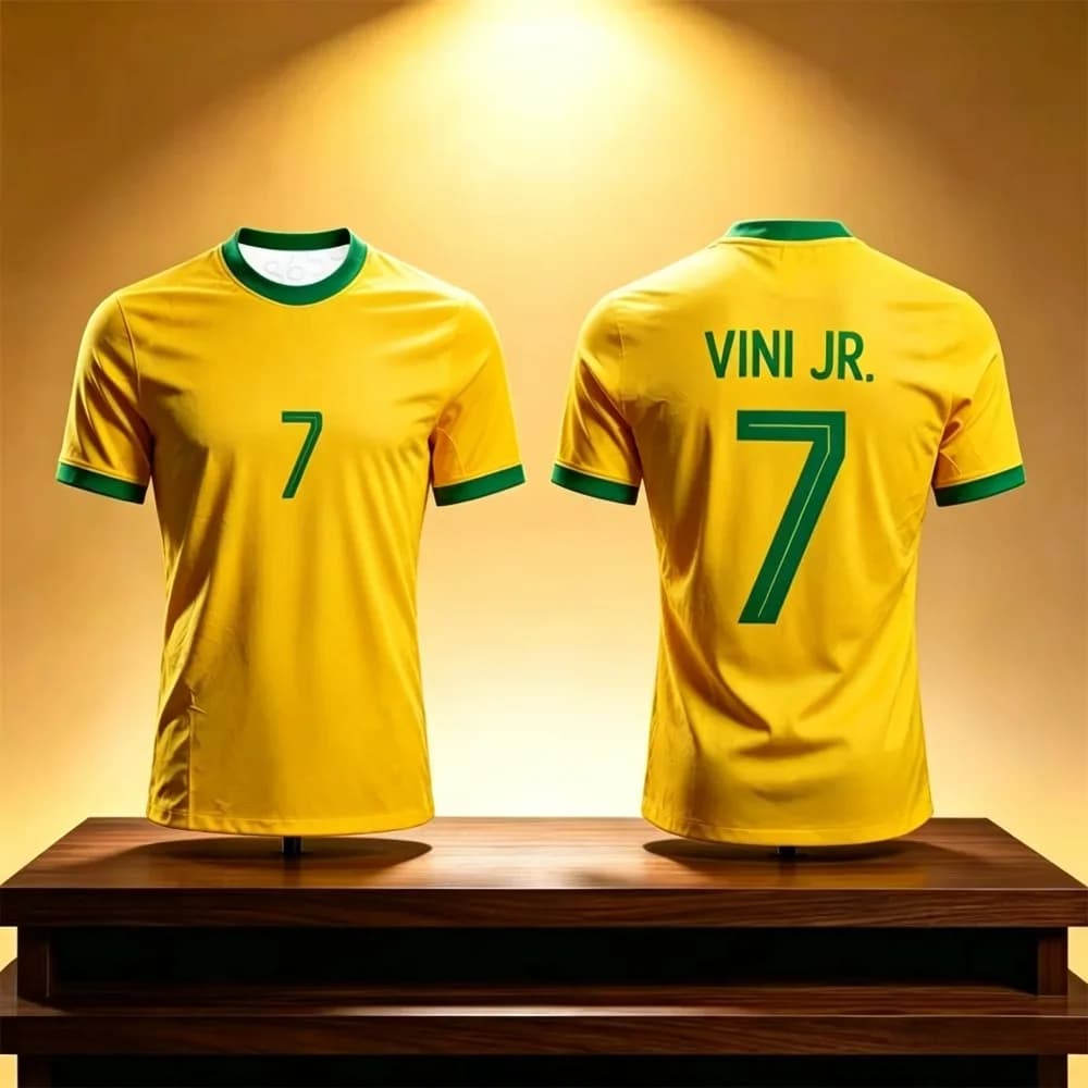 2026 Brazil Soccer Jersey Men Short Sleeve Football T-shirt Fans Training Uniform Fashion Print Casual Women Short Sleeve