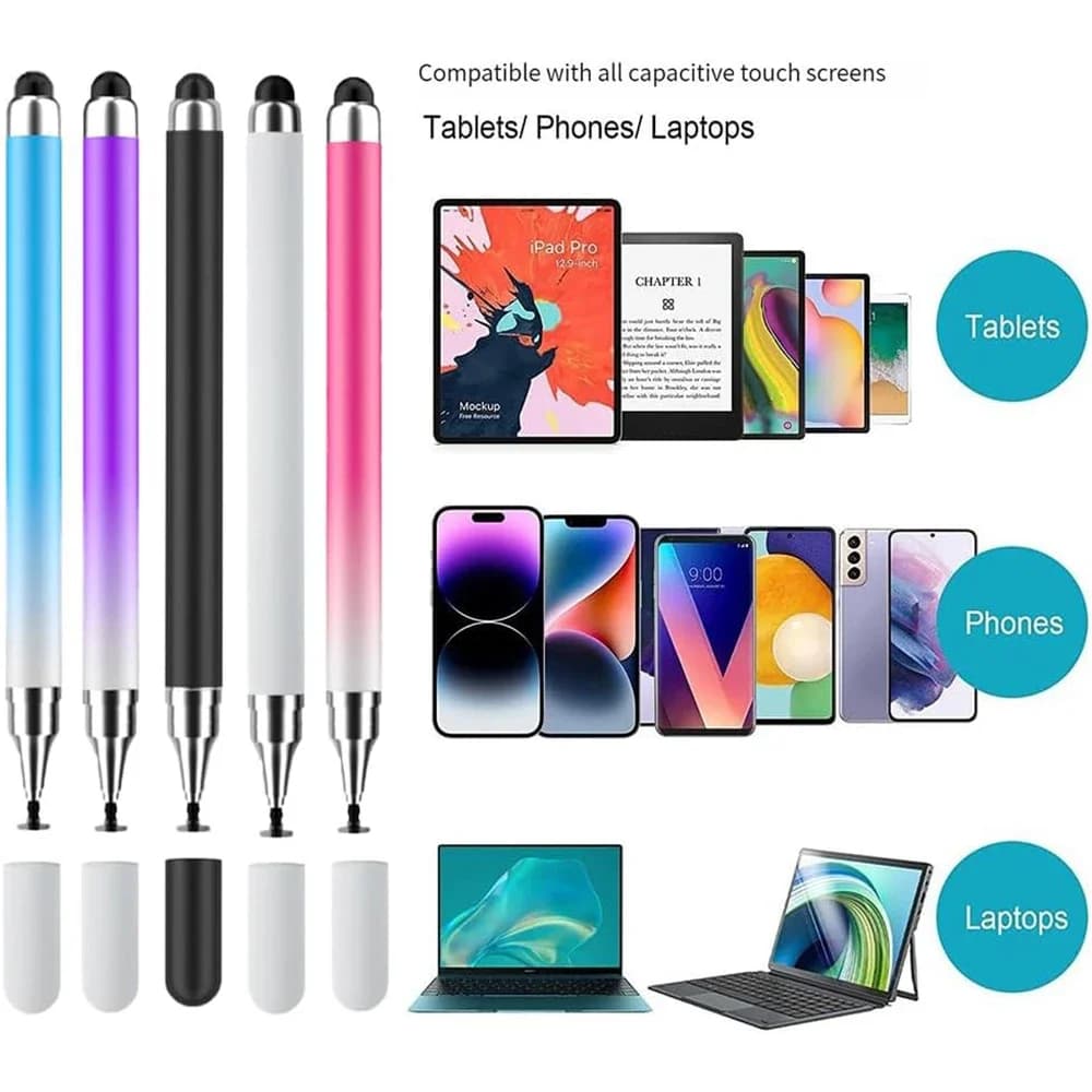 Capacitive Touch Screen Stylus Pen For Touch Screens 2-in-1 Tablet Pen Stylus Pencil for iPad/iPhone/Tablets/Android/Samsung