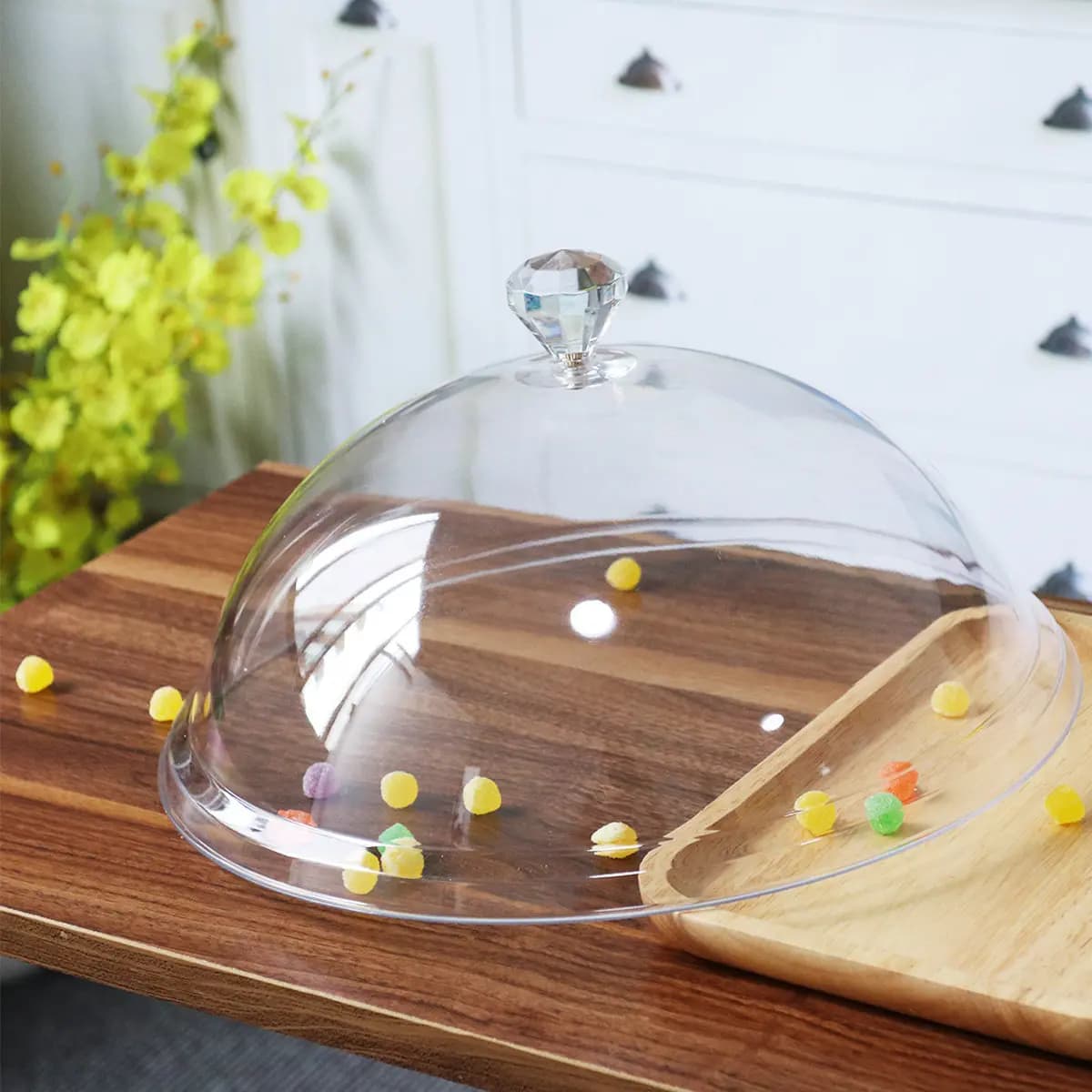 Copertura Trasparente per Alimenti in Acrilico Sigillata Anti-Mosche e Anti-Polvere, Piccola, da Appendere, 0,5 cm, Portatile, Schermo Isolante per Alimenti