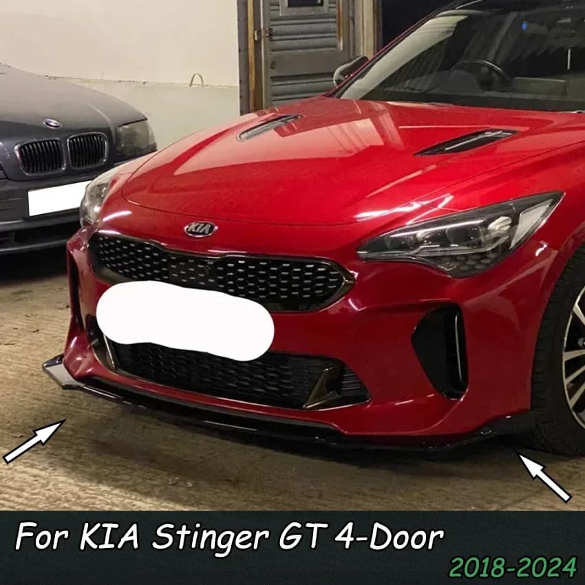 Per Kia Stinger GT 2018-2023 Paraurti Anteriore Spoiler Labbro Inferiore Corpo Kit Diffusore Splitter Tuning Guard Nero Stile Accessori Auto