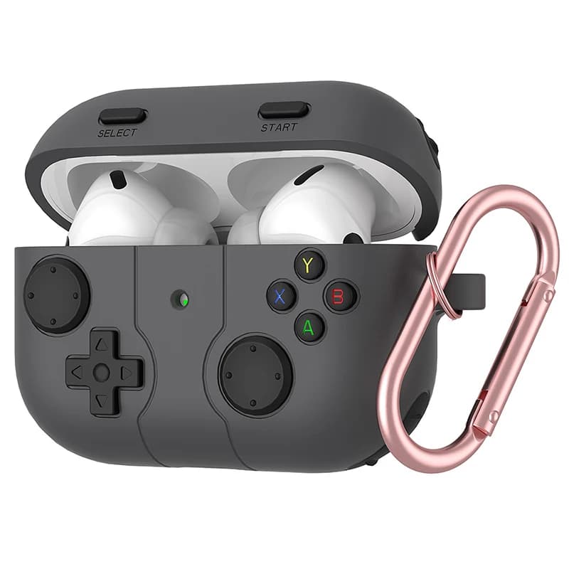 Custodia Protettiva per Auricolari con Design a Console di Gioco per Apple AirPods 4 3 Pro 2 1, Cover Antiurto in Silicone per Cuffie, Accessorio