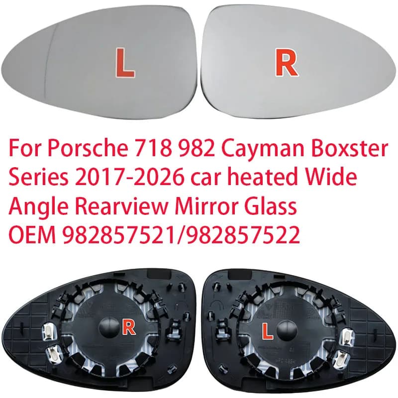 For Porsche 718 982 Cayman Boxster Series 2017-2026 car heated Wide Angle Rearview Mirror Glass OEM 982857521/982857522