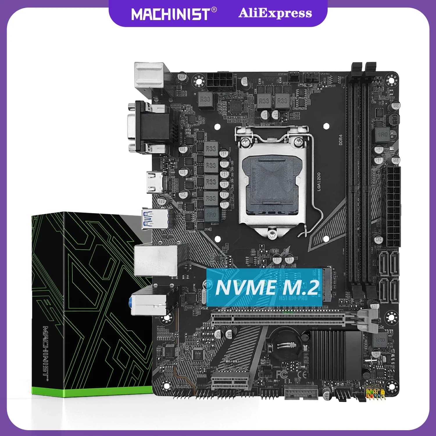MACHINIST H511 LGA 1200 Supporto scheda madre Intel 10 11 generazione DDR4 2400 2666 2933 MHz 64G M.2 NVME SATA3.0 M-ATX