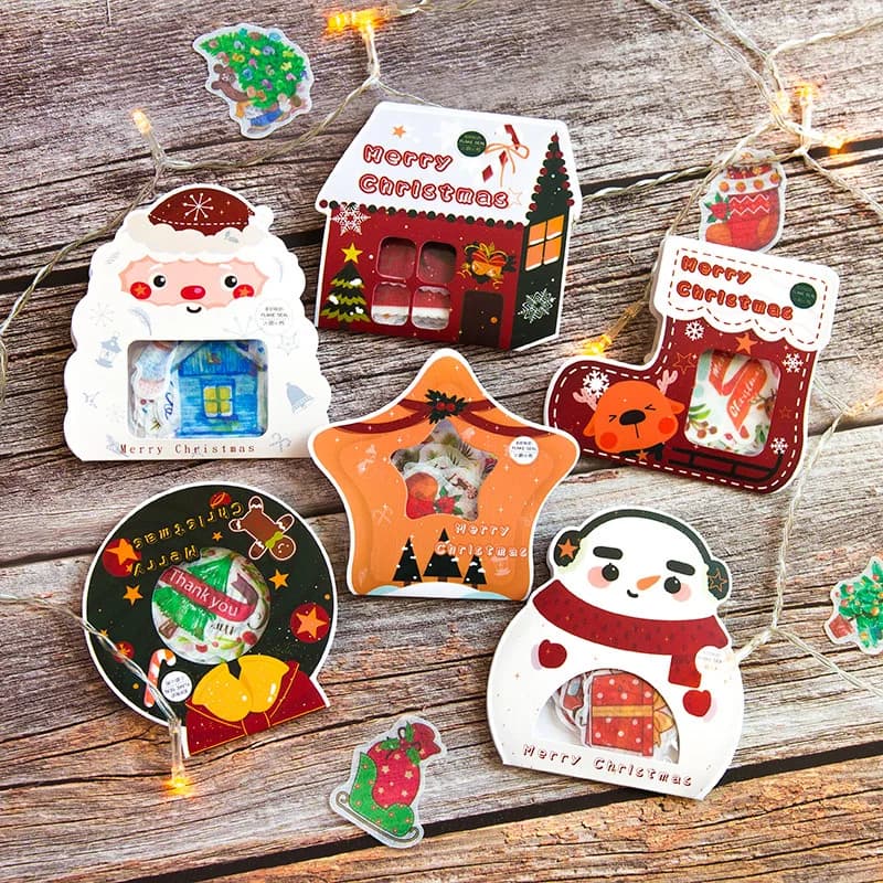 40 pz/set Cute Christmas Snowman Elk Socks Star adesivi decorativi Scrapbooking DIY Diary Album Sticker Label
