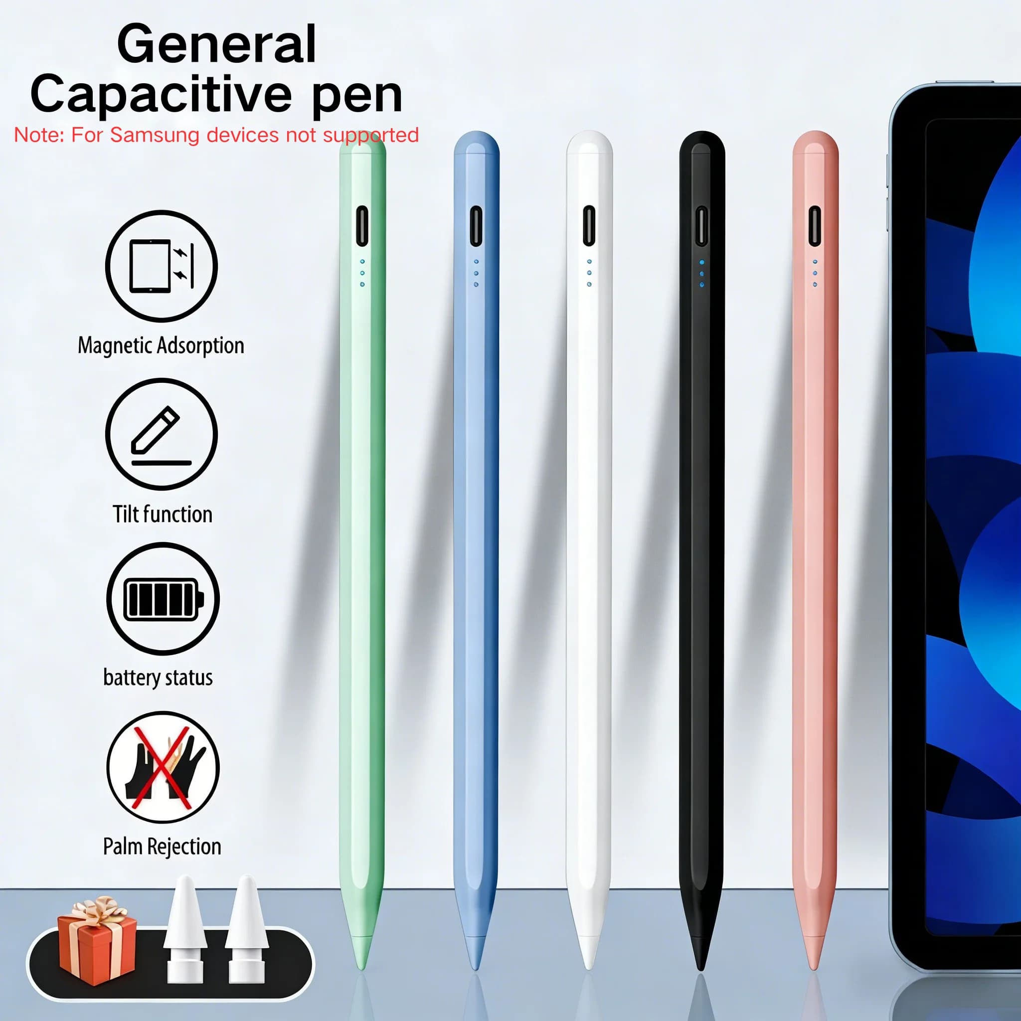 Penna stilo universale per tablet e telefoni IOS e Android, multicolore, capacitiva, per disegno e scrittura.