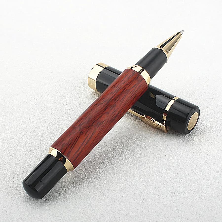 JINHAO Collezione in metallo e legno Penna roller classica con ricarica Penna regalo per scrittura per ufficio, scuola aziendale
