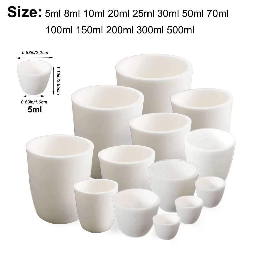 1 pz 5/8/10/20/25/30/50/70/100/150/200/300/500 ml crogiolo di allumina laboratorio arco allumina corindone crogiolo di fusione ceramica