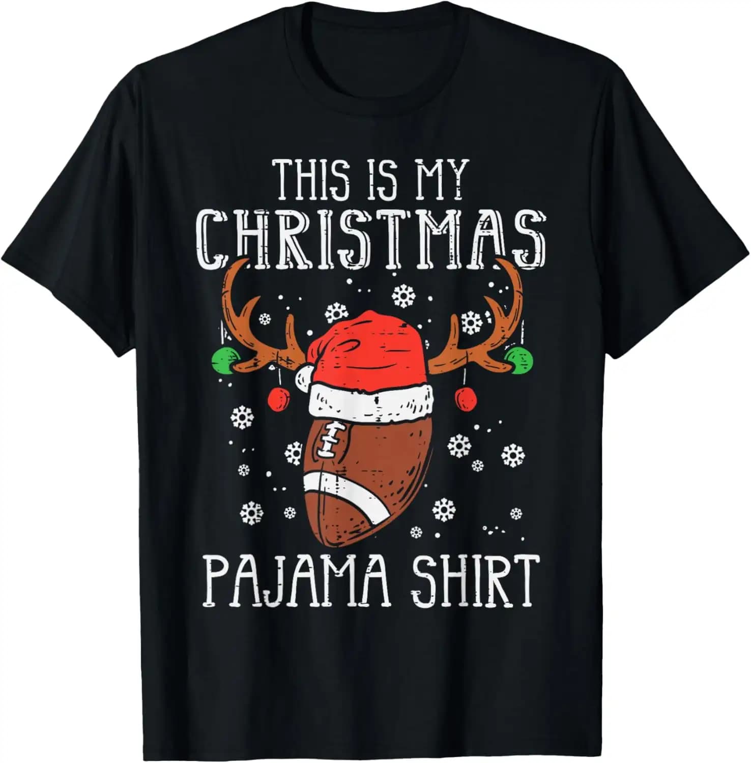 This Is My Christmas Pajama Shirt Football Xmas Sports T-Shirt