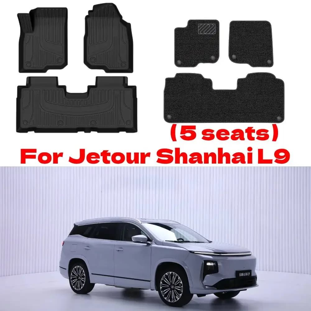 Tappetini per Jetour Shanhai L9 ‌ Tappetini Auto Personalizzati in TPE Antiscivolo per Tutte le Stagioni (5 Posti) 2023-2025