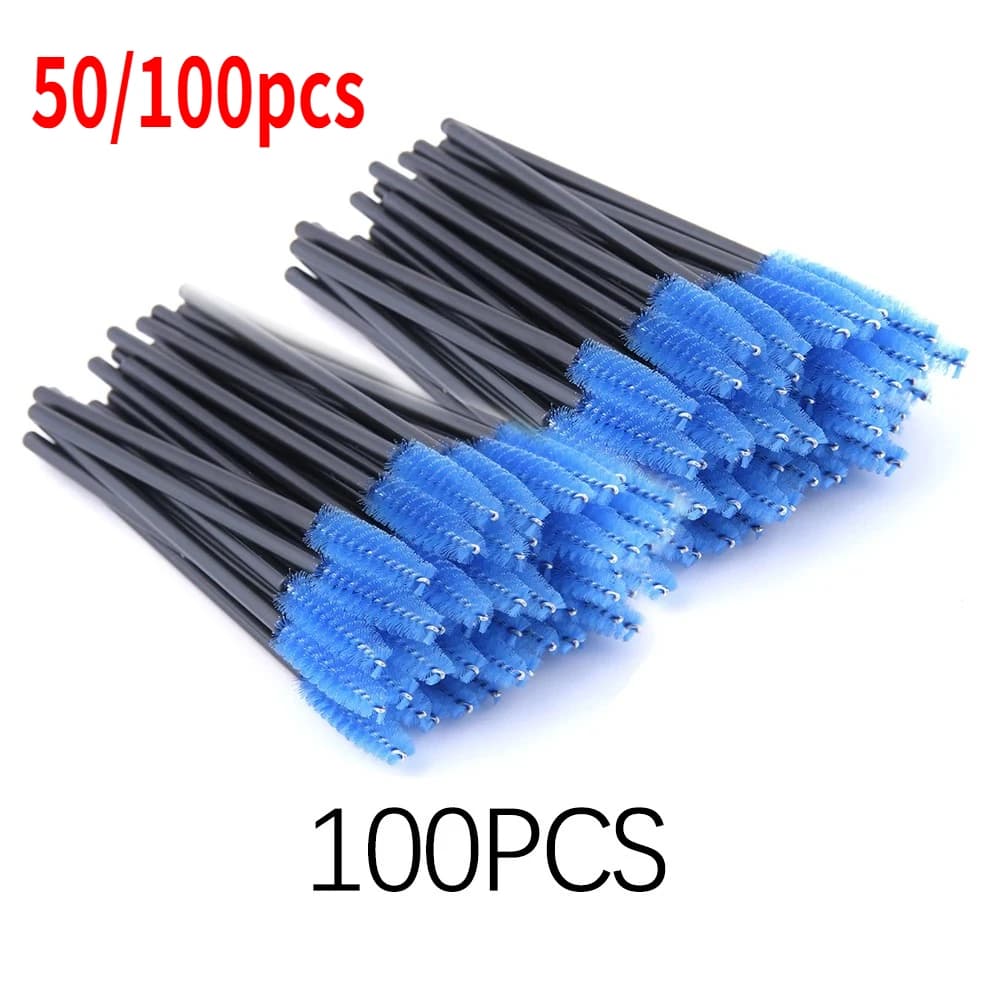 50/100 pz. Scovolini/Cartine per Mascara in Cristallo per Extension Ciglia, Sopracciglia e Trucco - Strumenti per il Trucco in Cristallo