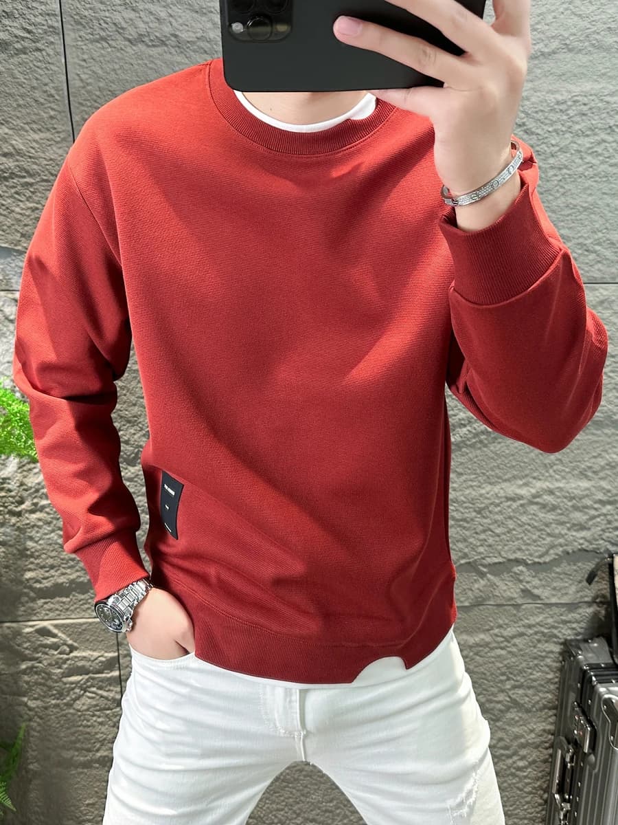 Casual round Ne Long Sve Hoodie Men's Spring Boting irt Splice Color Blo Fake Two-Piece Anti-Wrinkle Wear Resistant