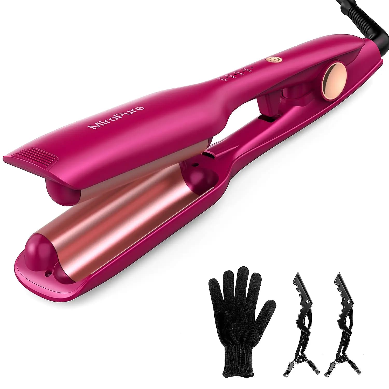 Piegatrice per capelli Waver Barrel Ferro arricciacapelli Riscaldatore PTC da 1 pollice Spegnimento automatico Regolabile Facile da modellare Calore a lunga durata 320 ℉ - 430 ℉