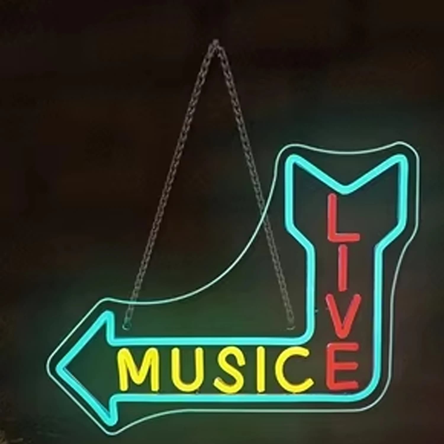 Musica dal vivo Insegna al neon Decorazione da parete personalizzata Direzione della freccia 5/12V USB Luci a LED colorate Decorazione della stanza Bar Club Party KTV Dimmerabile