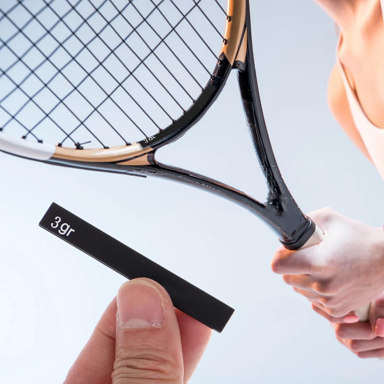 Striscia Adesiva in Silicone con Peso per Racchette da Tennis, Nastro per Bilanciamento e Miglioramento delle Prestazioni