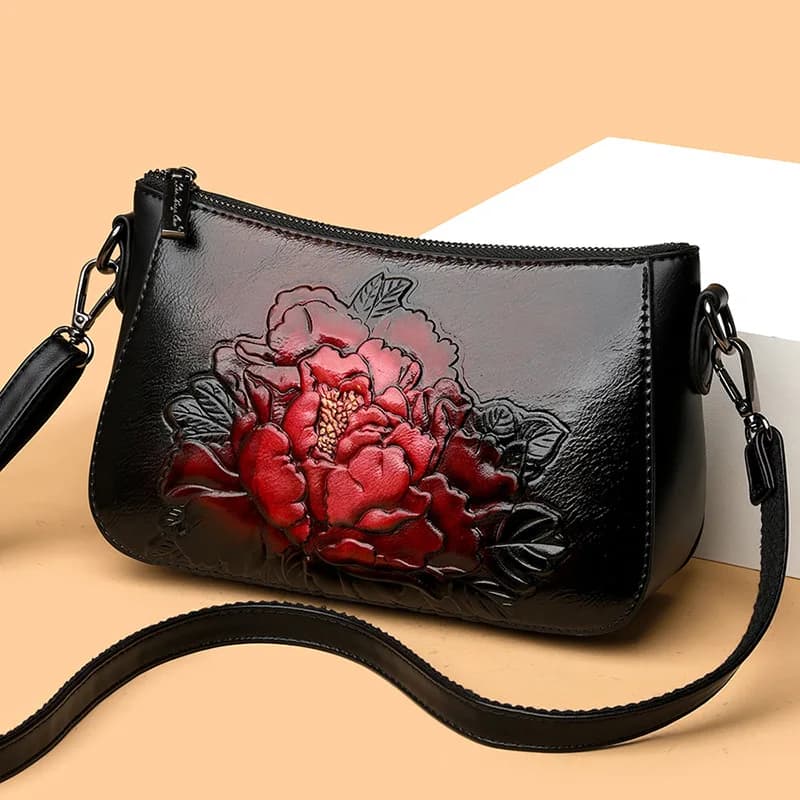 Borsa a Tracolla Artistica in Stile Cinese per Donne, Borsa Etnica Trendy per Shopping e Ufficio, Borsa Morbida con Chiusura a Cerniera