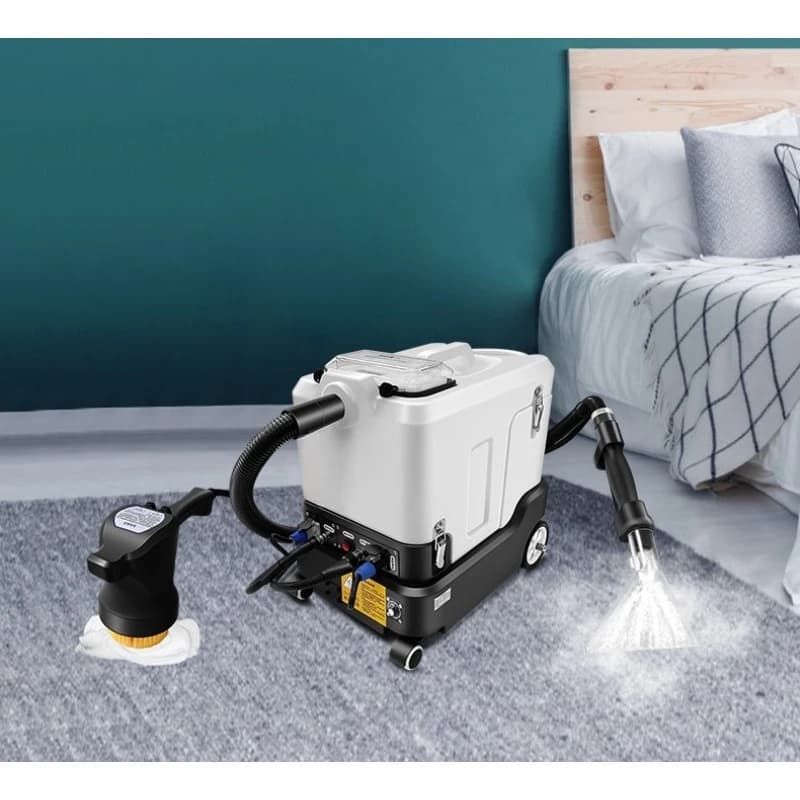 Machine for cleaning sofa carpets, machine for cleaning integrated fabrics with spray pumping with steam bubble brush