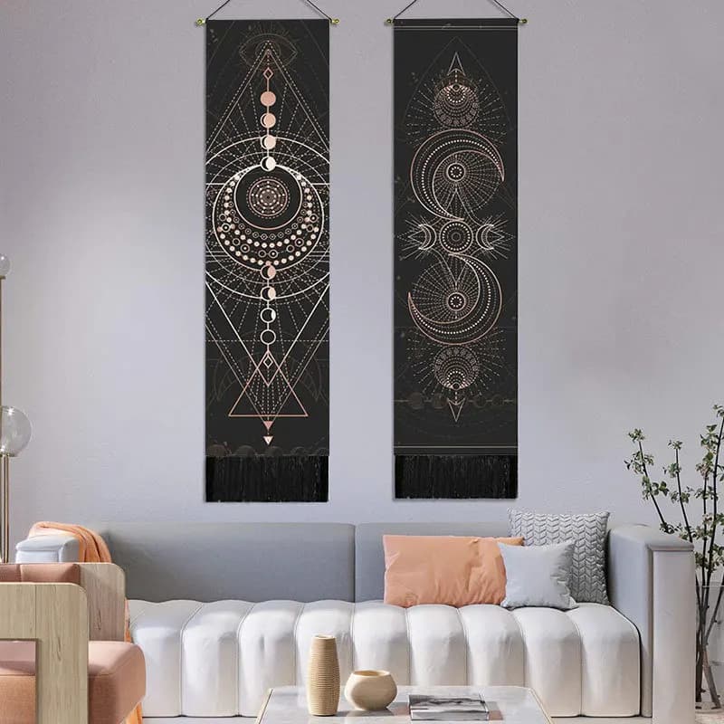 Carta dei tarocchi neri costellazione arazzo appeso a parete astrologia divinazione fase arazzi casa camera da letto ufficio Galaxy Decor