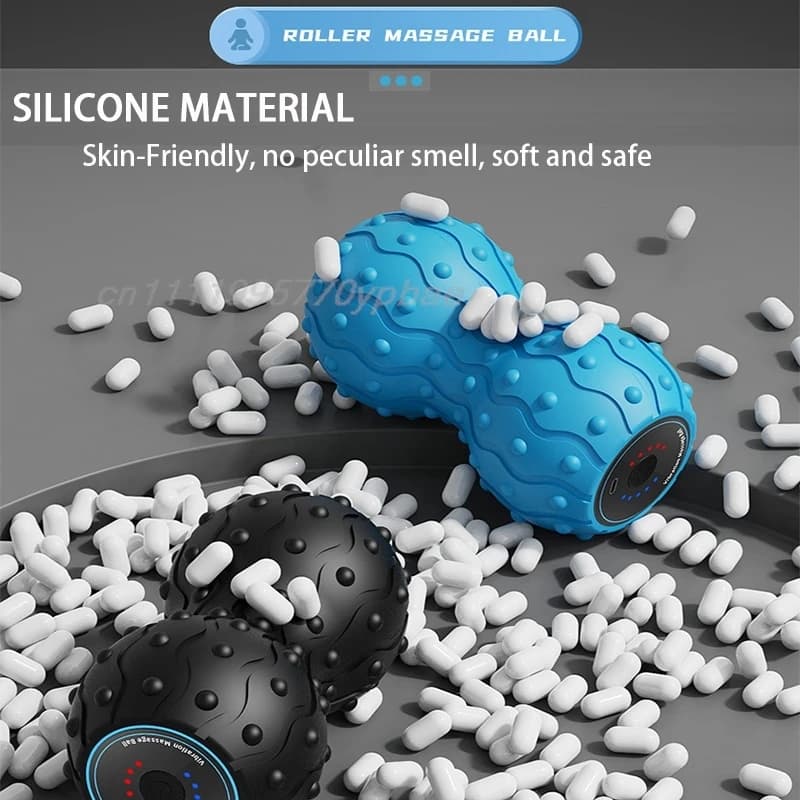 Rechargeable 5 Gears Vibrating Massage Ball Portable Peanut Massager Foam Roller For Fitness Mobility Yoga Relaxation