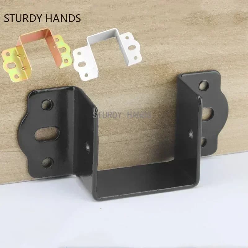 4 pz/lotto Laminato A Freddo In Acciaio Letto Accessori Fissi Letto Fascio Gancio Staffa Angolare Guardaroba Traviette Connettore Ferramenta Per Mobili