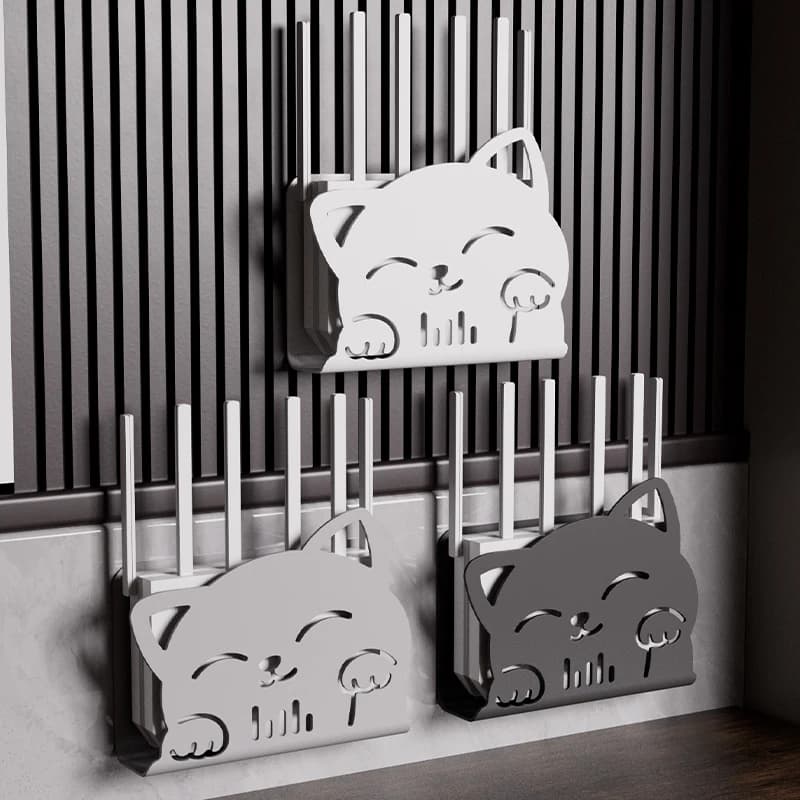 House Shelves, Storage Box, Cute Cat Shape Decorative Holders WiFi Wall Mounted, Remote Control, Electric Card Storage Box